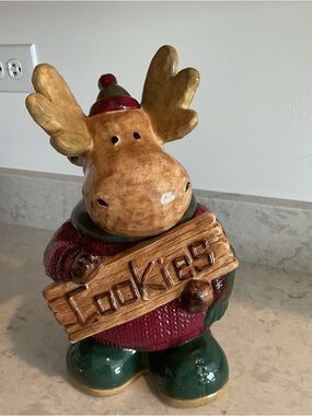 St. Nicholas Square Rustic Cabin Lodge Decor Moose Cookie Jar